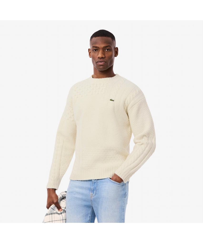 LACOSTE Men'S Modified Cable Crew Neck Pullover Ah5201-55N Xfj