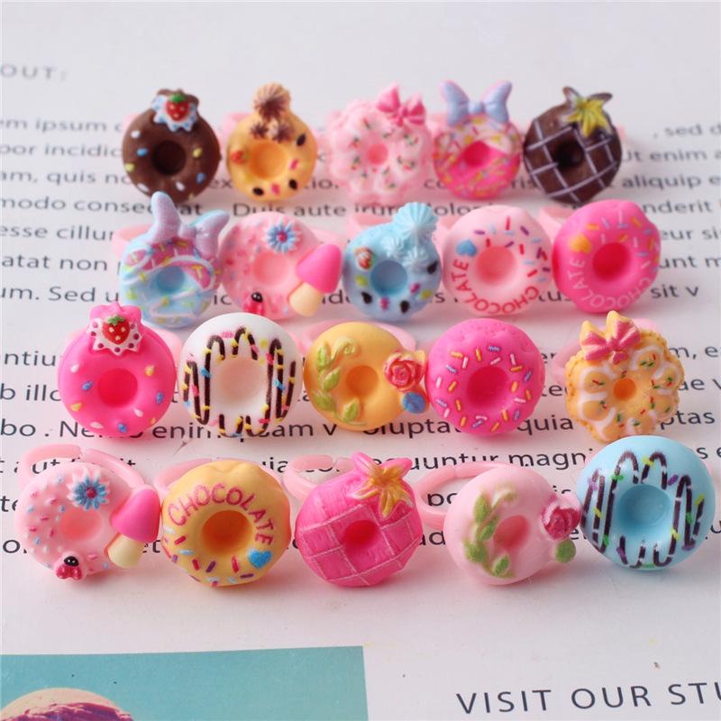 10 шт. мультяшное детское кольцо из смолы, милое цветочное кольцо, матовое кольцо, подарок