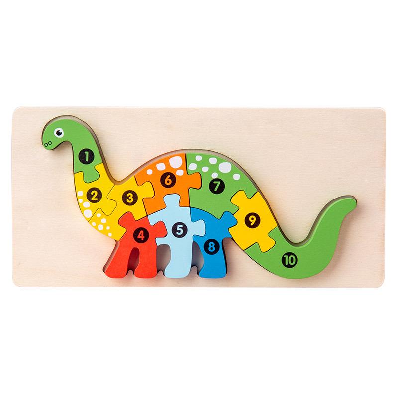 Wooden 3D Buckle Puzzle Cartoon Pattern Early Education Cognition Kid's Intellectual Development Toys Classical Wooden Puzzle