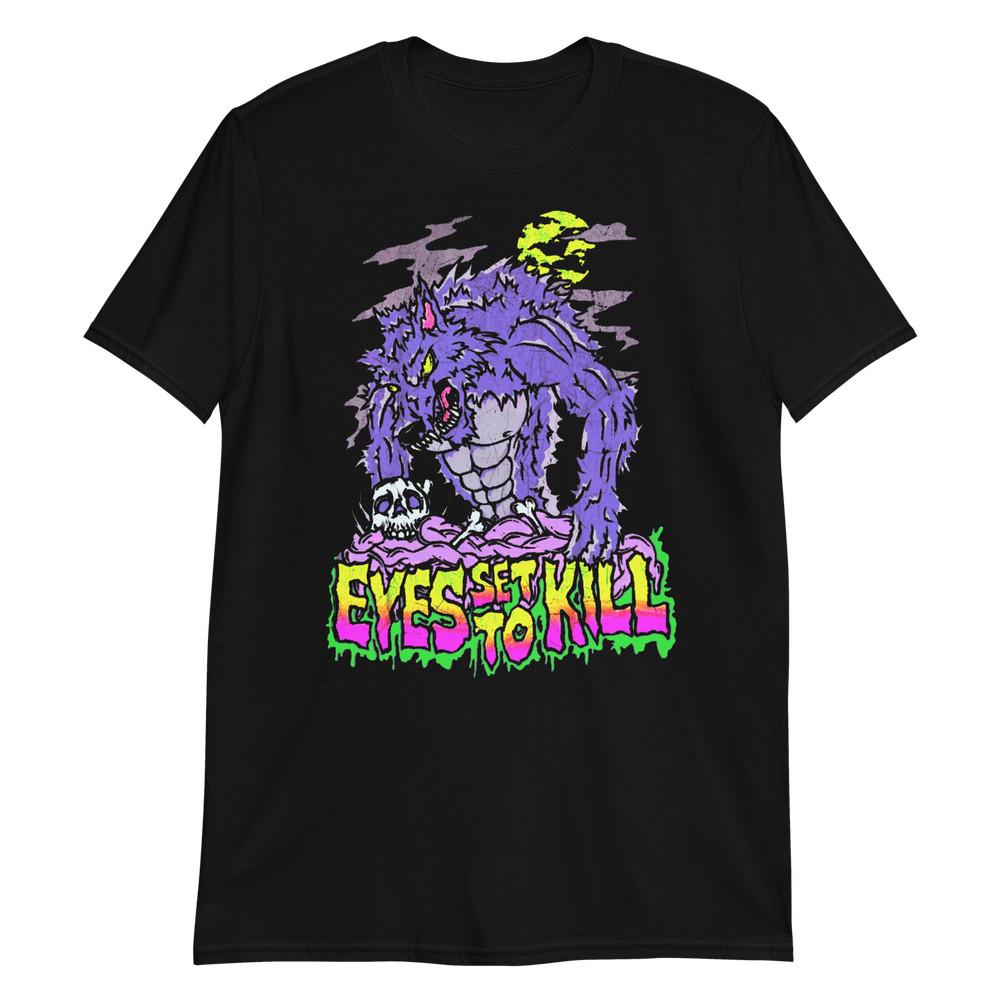EYES SET TO KILL Жуткая Воющая Луна Эмо Пост-Хардкор Группа Футболка Унисекс Футболка