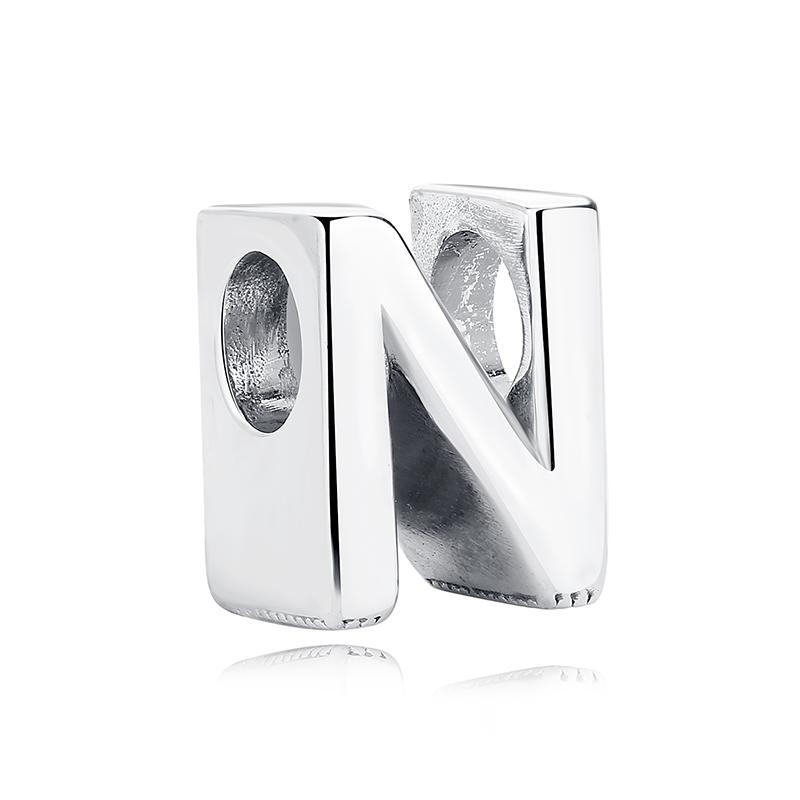 Original 925 Silver Charms Beads 12 Zodiac A-Z Letters Virgo Aries Fit Pan Bracelets Necklaces Jewelry For Women