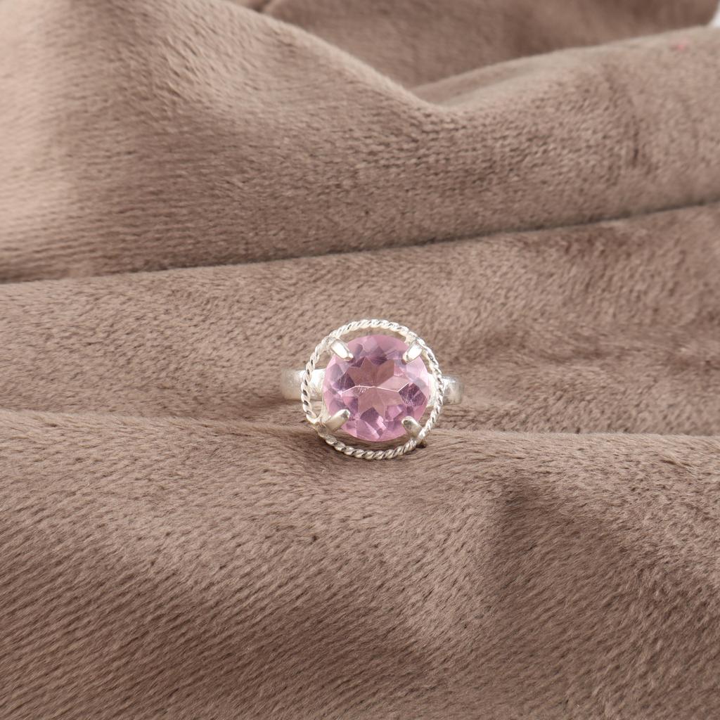 Morganite Gemstone Ring, 925 Sterling Silver Jewelry, Handmade Beautiful Silver Ring, Dainty Silver Ring, Women's Jewelry For Wedding Gift