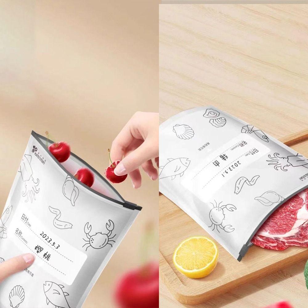 10Pcs/Bag Leakproof Freezer Stand Up Bag Aluminum Foil Kitchen Fresh Bag New Food Bag