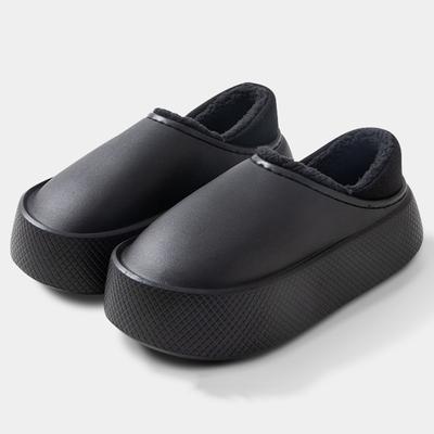 Мода Comwarm Home Fashion Толстая подошва плюшевые тапочки для женщин зимние теплые меховые пушистые тапочки для улицы водонепроницаемая платформа хлопковая обувь