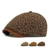Spring Autumn Leopard Hat Women's Retro Beret Six-Piece Cap Painted Hat Newsboy Cap
