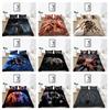 3D Microfiber Quilt Cover Set Black Background Spider Bedding Queen Double Bed Full Size Black Bedspread Set Washable and Comfortable Home Decoration