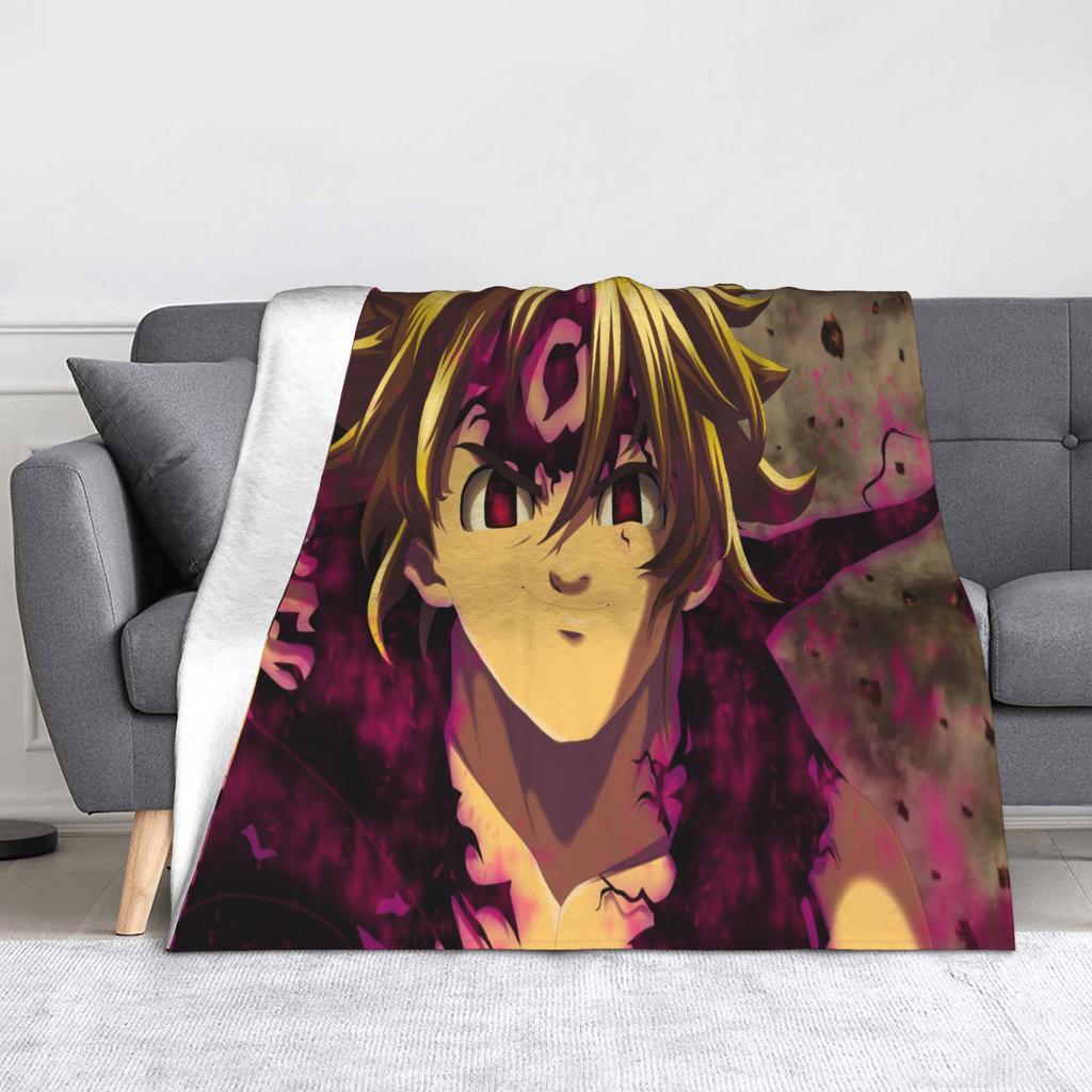 Nanatsu no Taizai Ban Blanket Fleece Sevendeadlysinse Lightweight Throw Blankets for Bedding Couch Bedspread