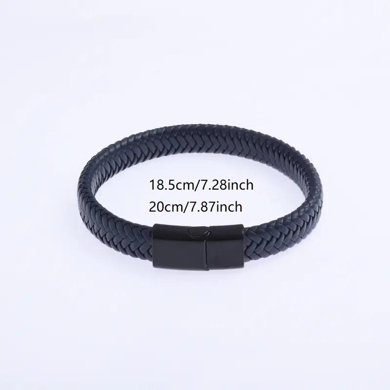 Women Jewelry Black Classic Casual Style Woven PU Leather Gifts Men Fashion Bracelet 1PC Accessory Handmade