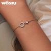 WOSTU Authentic 925 Sterling Silver Simple Ring Bracelet for Women Simple Basic Bracelet for Female Fine Jewelry Wedding Gift