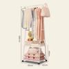 Movable Coat Rack Standing Triangle Clothe Shelf with Partition Household Clothes Hanger Stand Bedroom Clothing Organizer Hanger