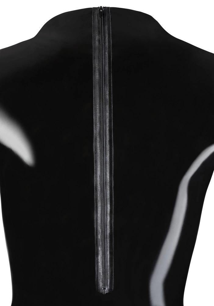 LATE X - Latex Bodysuit with Back Zipper and Crotch Black XL