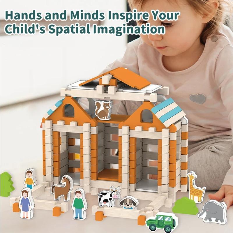Деревянный строительный блок Городской вид на улицу Дом DIY Архитектура Строительные блоки Игрушки Наборы Украшения для дома Игрушки для укладки Подарки