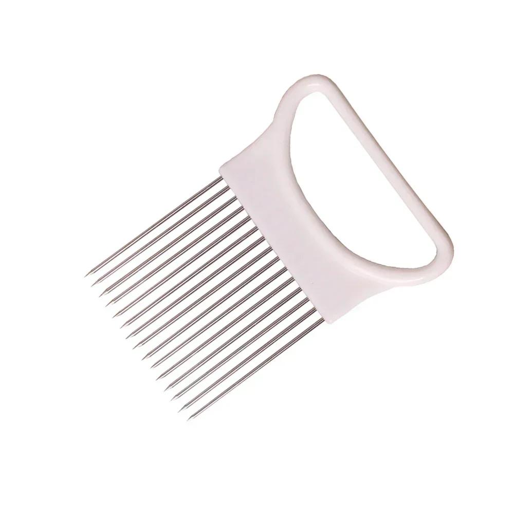 Stainless Steel Onion Needle Fork Vegetable Fruit Slicer Tomato Cutter Cutting Holder Cozinha Acessório Kitchen Accessorie Tool