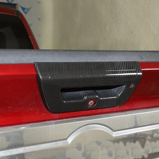 Carbon Fiber Tailgate Door Handle Bowl Cover Trim Decor For Ford F150 2015-