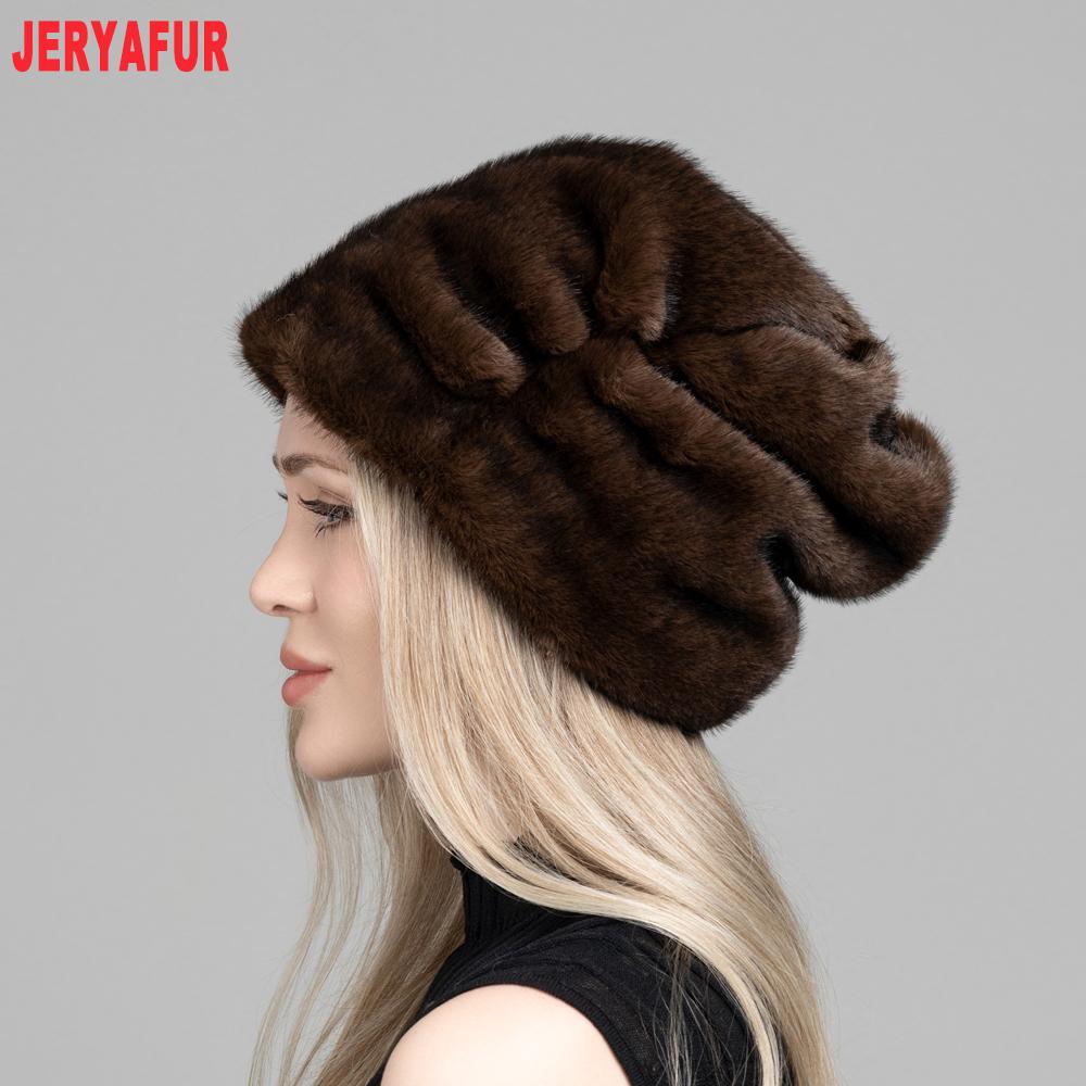 JERYAFUR Женская зимняя шапка-бини из искусственного меха, мягкая, плюшевая, теплая, для холодной погоды, для ношения на улице