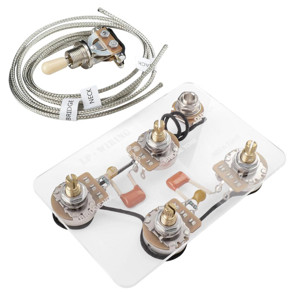 Musiclily Pro LP Standard Modern 60s PLUS Treble Bleed Prewired Kit for Les Paul Electric Guitars with Nickel Switches