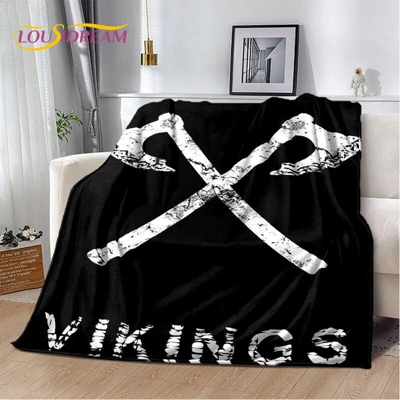 3D Viking Odin Valhalla Nordic Mythology Symbols Blanket,Soft Throw Blanket for Home Bedroom Bed Sofa Picnic Office Travel Cover