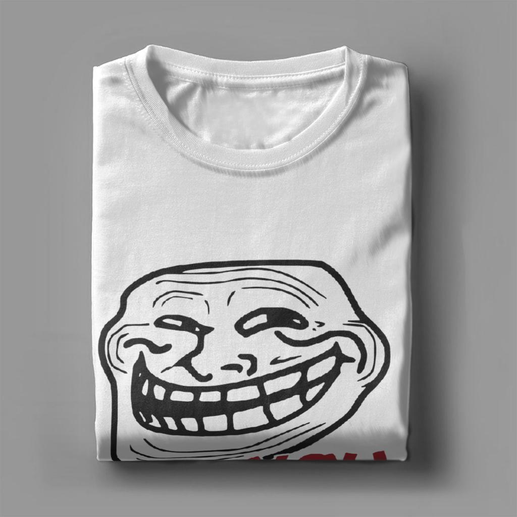 Мужская футболка You Mad Troll Face Мемы Новинка Хлопковая футболка с коротким рукавом Смешная футболка с юмором Футболка с круглым вырезом Топы Подарок на день рождения