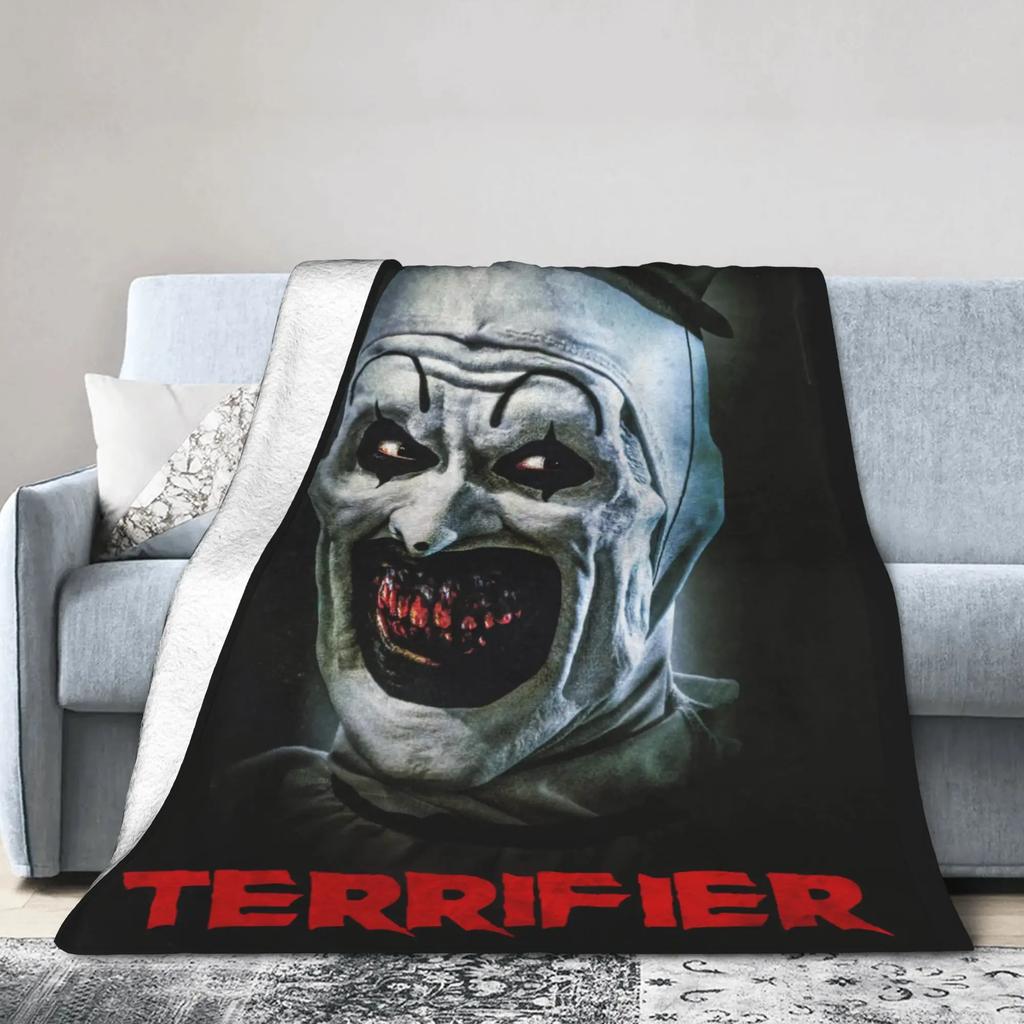 Terrifier Horror Movie Plush Blanket Soft Warm Flannel Throw for Kids and Adults Perfect for Bed Couch or Sofa