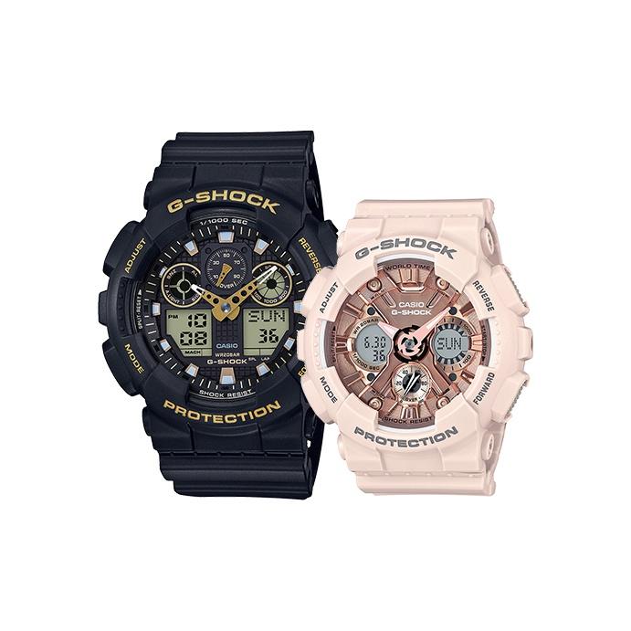 Casio Унисекс Серия Парных Настольных Часов Серого Цвета GA-100GBX-1A9PR+GMA-S120MF4APR