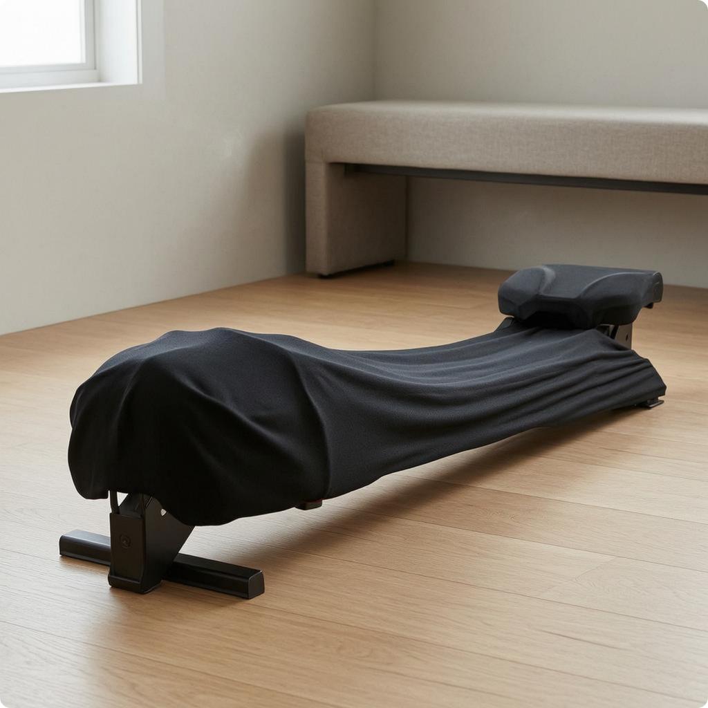 Stretch Rowing Machine Cover Elastic Slip-On Rowing Machine Cover Fitness Gear Drawstring Hem Stitched Seams For Storage