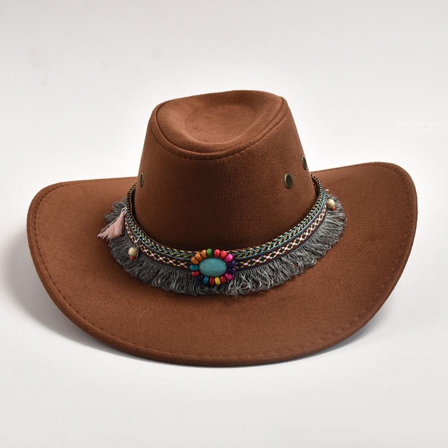 Новая искусственная замша в стиле вестерн, ковбойская шляпа для мужчин и женщин, джентльмен, ковбойская шляпа, джазовая шляпа, сомбреро, кепка-хомбре