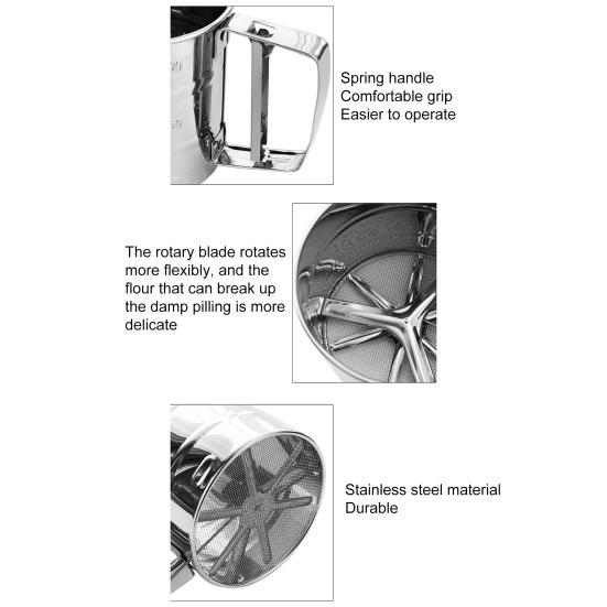 Ручное сито для муки из нержавеющей стали, простое в использовании, быстрое, удобное, антикоррозийное, креативное сито для муки для выпечки