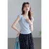 Light Oxygen Shallow Summer Lyocell Shoulder Drawstring Knitted Shirt