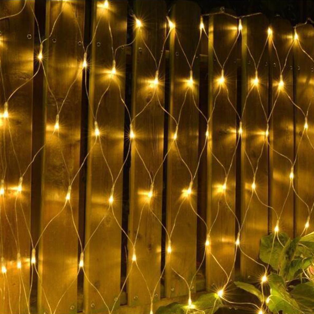 Уличная сетка из 96 светодиодов, гирлянды 5 футов x 5 футов с 8 режимами, подключаемая сетка для кустов, для праздника, двора, сада, вечеринки, свадьбы