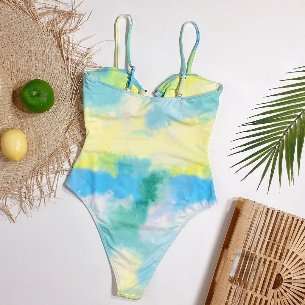 High Waist Wone One Piece Swimsuit Female Tie Dye Swimwear For Women Bathing Suit Push Up Monokini Swimming Suit Beachwear