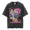 Anime Jojo Bizarre Adventure Akyoin Noriaki Graphic Print T-shirts Vintage Washed T Shirt Men Women Cotton Short Sleeve T Shirts