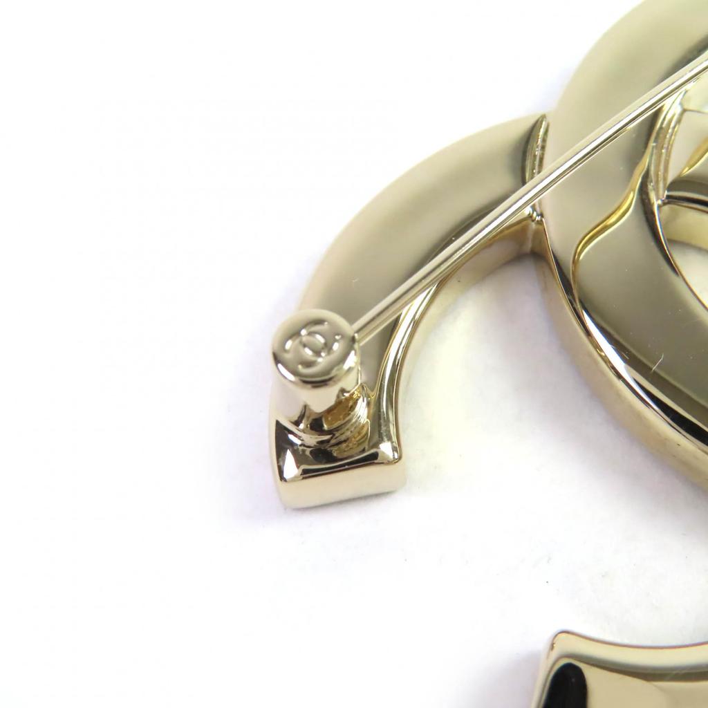 Excellent CHANEL Brooch COCO Mark CC logo jewel Gold black Women ABE829 B25C Used