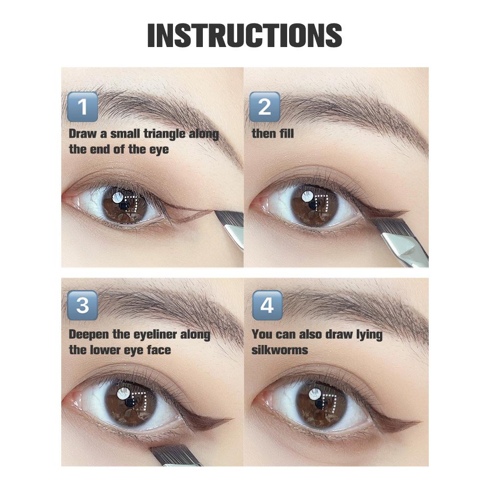 GECOMO Sickle-shaped Eyeliner Brush Angled Makeup Brush Under-eye Brush Eyebrow Brush Eye Makeup Brush