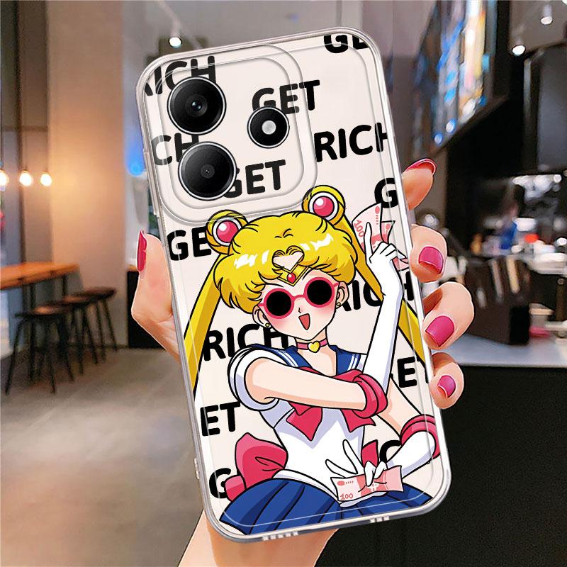 Мягкий чехол для телефона Sailor Moon для Xiaomi Redmi Note 14 Pro Plus 11S 13C 14C A4 12S 11 10S 12 9 10 Note 13