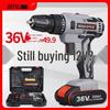 Rechargeable Cordless Electric Drill 36V/48VF with Impact and Polishing Grinder Features