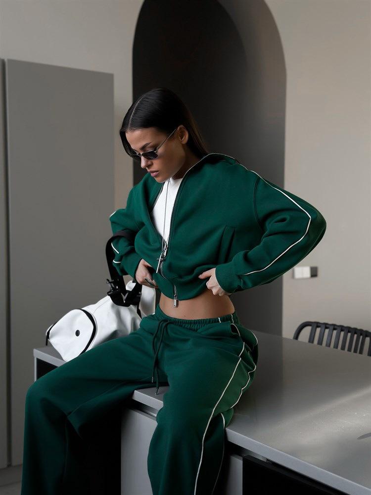 Women's Casual 2 Piece Outfits Zip Up Hoodie Sweatshirt and Drawstring Jogger Pants Set