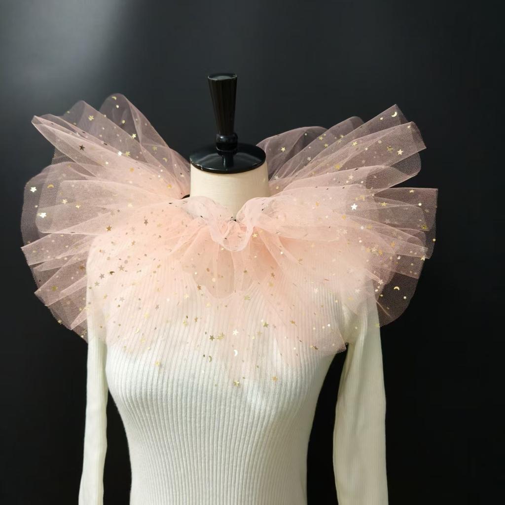 Идеальное сочетание Хэллоуин Сетчатый Стенд Поддельные Воротники Женские Плиссированные Оборки Ложные Воротники Рубашка Платье Свадебная Вечеринка Шарф-Воротник Шарф на Шею