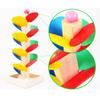 Листья Башня Шар Игра Цвет Разборка Перевернутые Бусины Детская Развивающая Деревянная Трасса Сборная Игрушка