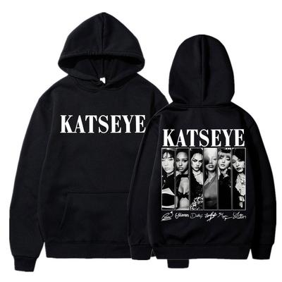 Женщины Мужчины Katseye Участница Девичьей Группы Фото Подпись Графический Худи Унисекс Толстовка с Капюшоном Свободный Крой Мягкий Повседневный Уличная Одежда Пуловеры