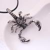 Fashion Men's Stainless Steel  Hide Rope Scorpion Chain Pendant Necklace