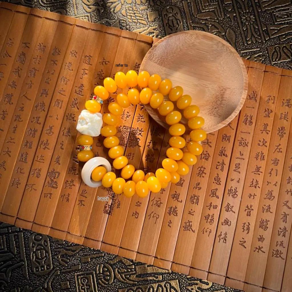 Violet Abacus Beads Bodhi Root 108 Beads Unisex Bracelet/Necklace (8x11mm) - Douyin Live Hot Sale Temple Edition
