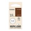 Casio Лента для самоклеящихся этикеток Nameland Genuine Craft Tape 18 мм коричневая с бежевыми буквами XR-18KRBR
