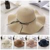 French Style Folding Straw Hats Spring Summer Women's Sun Hat Pearls Strap Straw Hat  Female