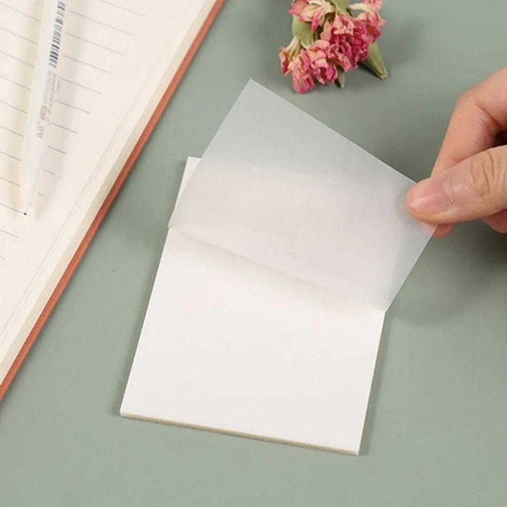 50 Sheets Transparent Sticky Notes 50 Sheets Paper Sticker Reusable Note Paper