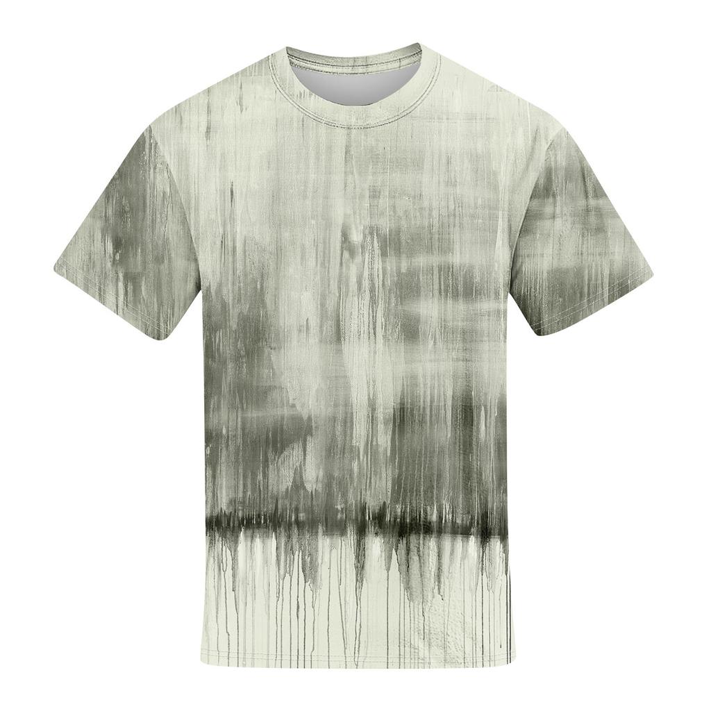 Летняя мужская популярная футболка с круглым вырезом и коротким рукавом с принтом