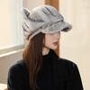 New Imitation Mink Hat Women's Winter Casual Octagonal Hat Thickened Visor Cat Ear Beret
