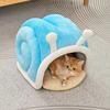Warm Cat Bed Tent Snail Shape Cat Sleeping Bag Pet Mat Kitten Cave  Winter