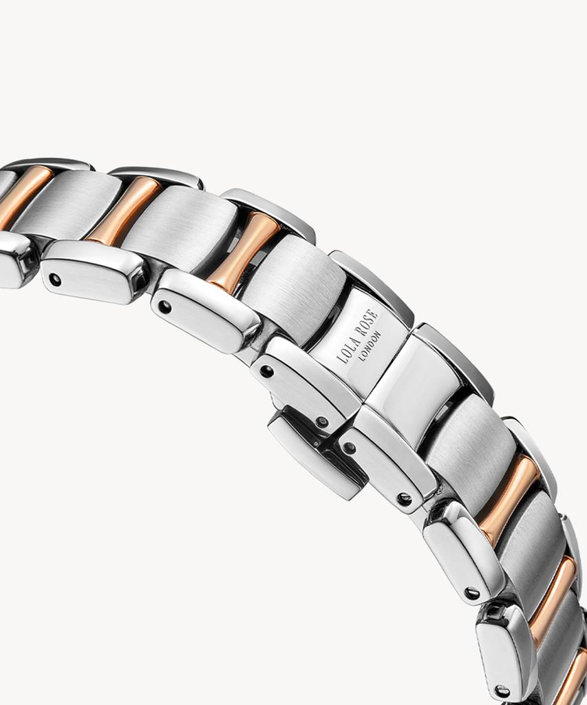 Lollalojeu Arch Bridge Mother-Of-Pearl Women'S Two-Tone Metal Fashion Watch