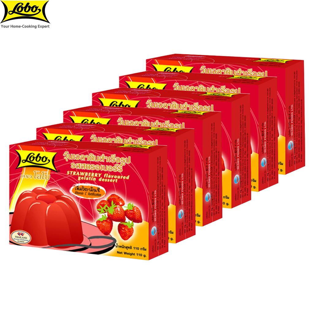 Lobo Желатиновый десерт со вкусом клубники, на 2 порции, Тайский десерт, 110 г