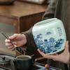 Ретро керамическая сине-белая банка для чая в китайском стиле, домашний декор, цветочный чай, герметичное хранение без смешивания вкусов